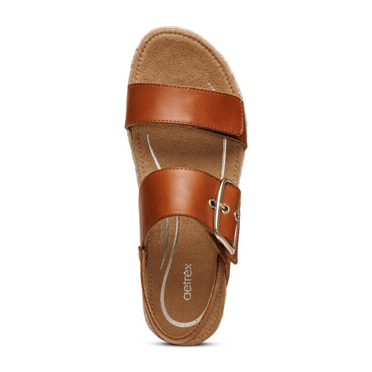 Aetrex Vania Platform Sandal (Women) - Cognac Sandals - Backstrap - The Heel Shoe Fitters