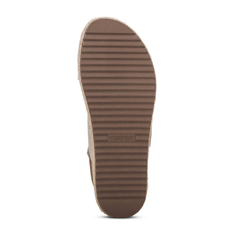 Aetrex Vania Platform Sandal (Women) - Cream Sandals - Backstrap - The Heel Shoe Fitters