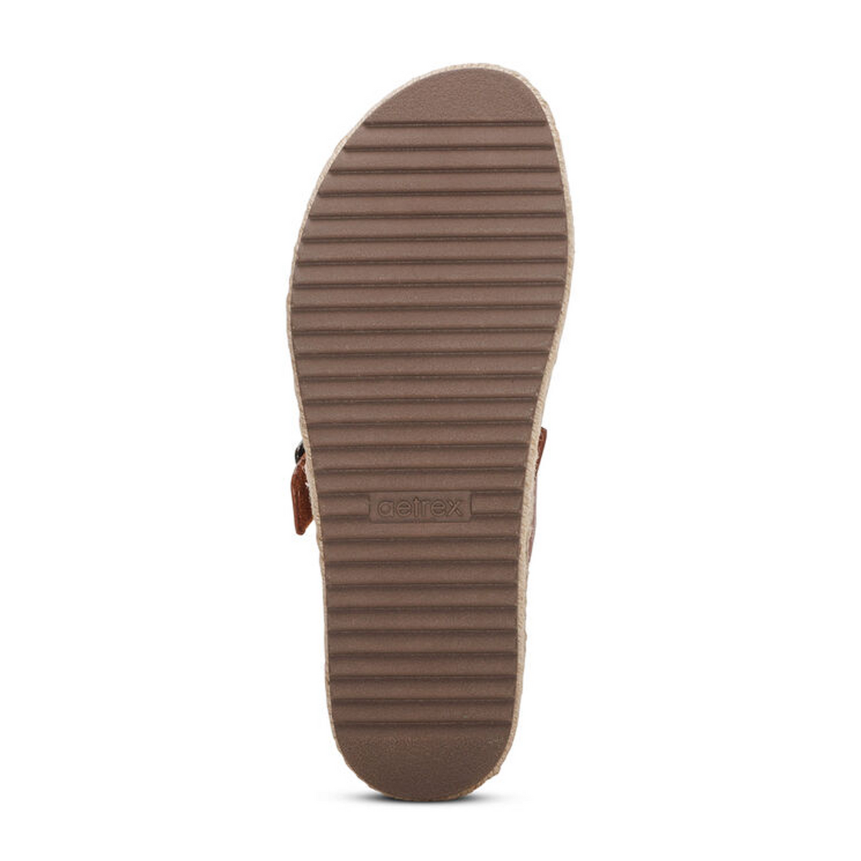 Aetrex Alyssa Platform Slide Sandal (Women) - Cognac Leather Sandals - Slide - The Heel Shoe Fitters