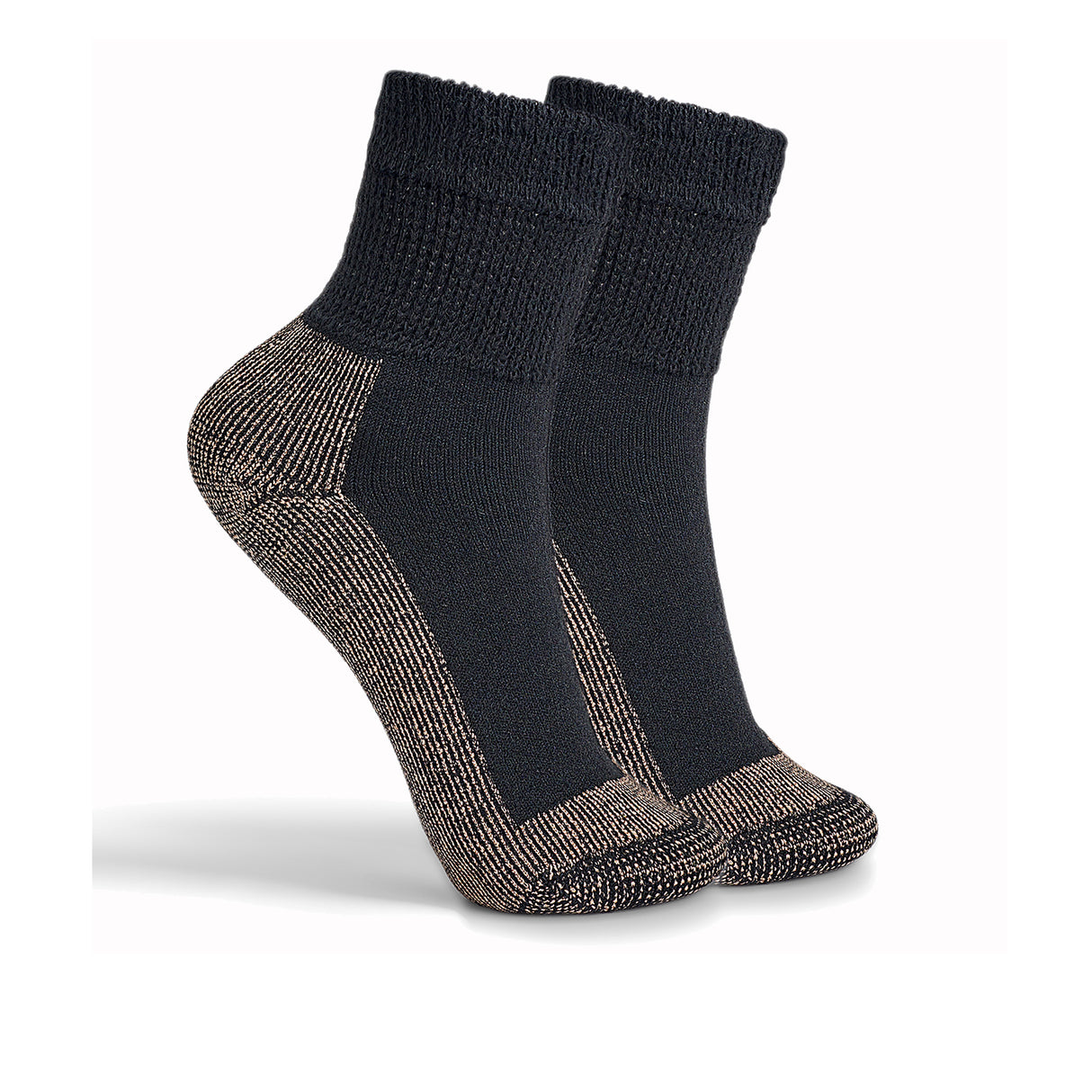 Stride Lite Copper Quarter Crew Sock (Unisex) - Black Accessories - Socks - Lifestyle - The Heel Shoe Fitters