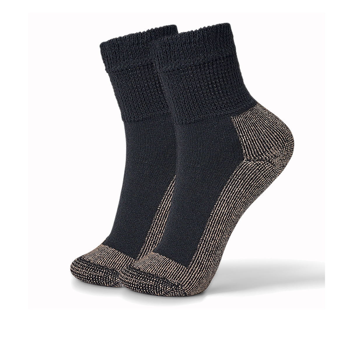 Stride Lite Copper Quarter Crew Sock (Unisex) - Black Accessories - Socks - Lifestyle - The Heel Shoe Fitters