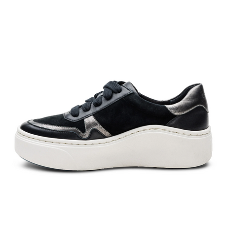 Aetrex Leigh Sneaker (Women) - Black Athletic - Casual - Lace Up - The Heel Shoe Fitters
