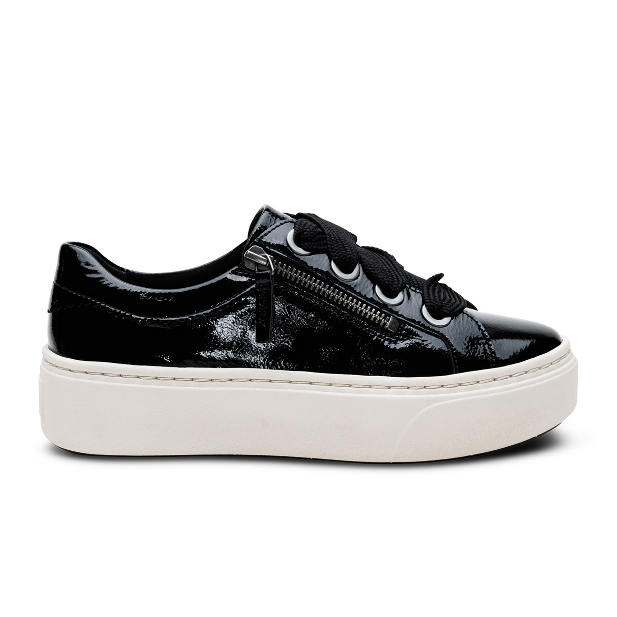 Aetrex Aubrey Sneaker (Women) - Black Patent Athletic - Casual - Lace Up - The Heel Shoe Fitters