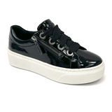 Aetrex Aubrey Sneaker (Women) - Black Patent Athletic - Casual - Lace Up - The Heel Shoe Fitters
