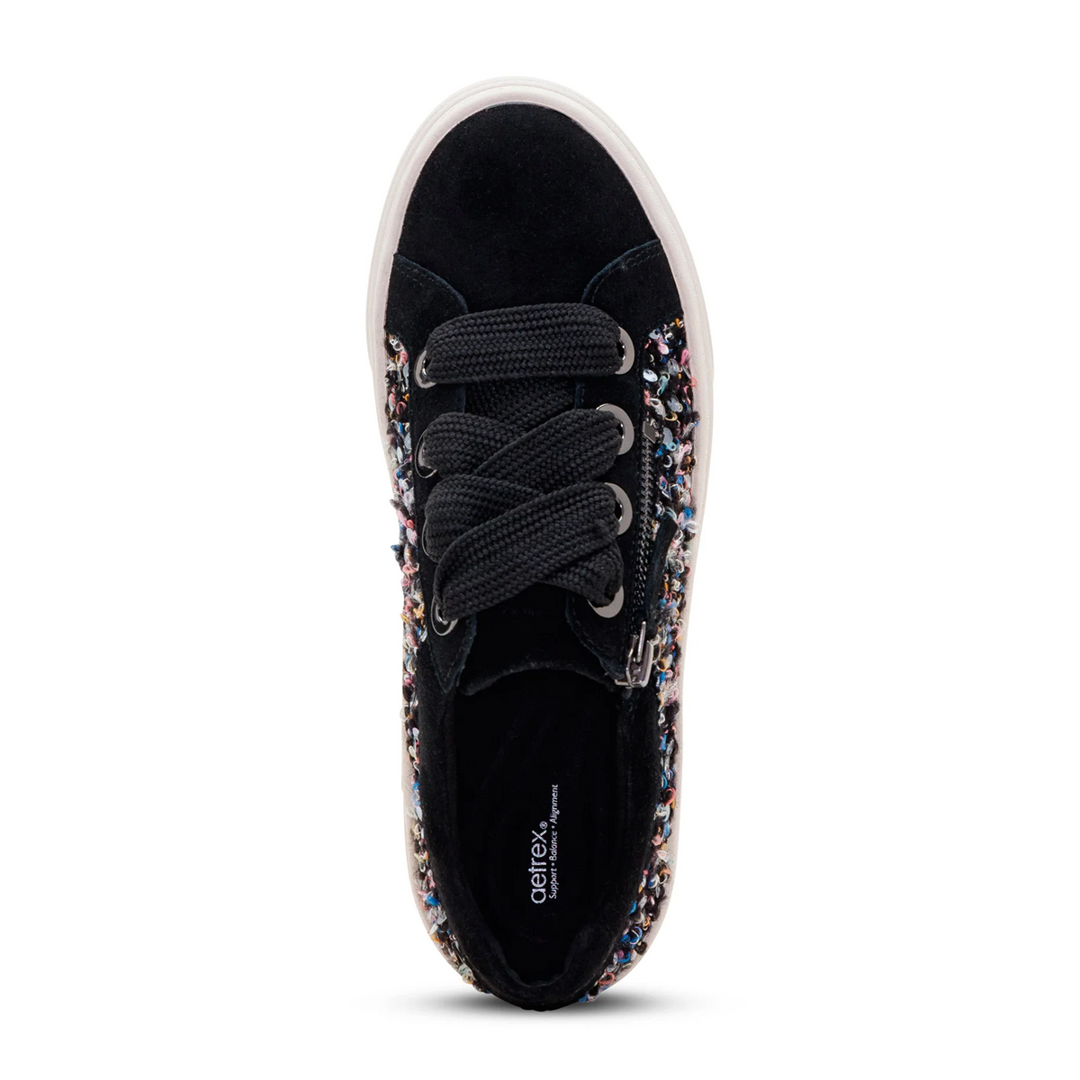 Aetrex Aubrey Platform Sneaker (Women) - Black Knit