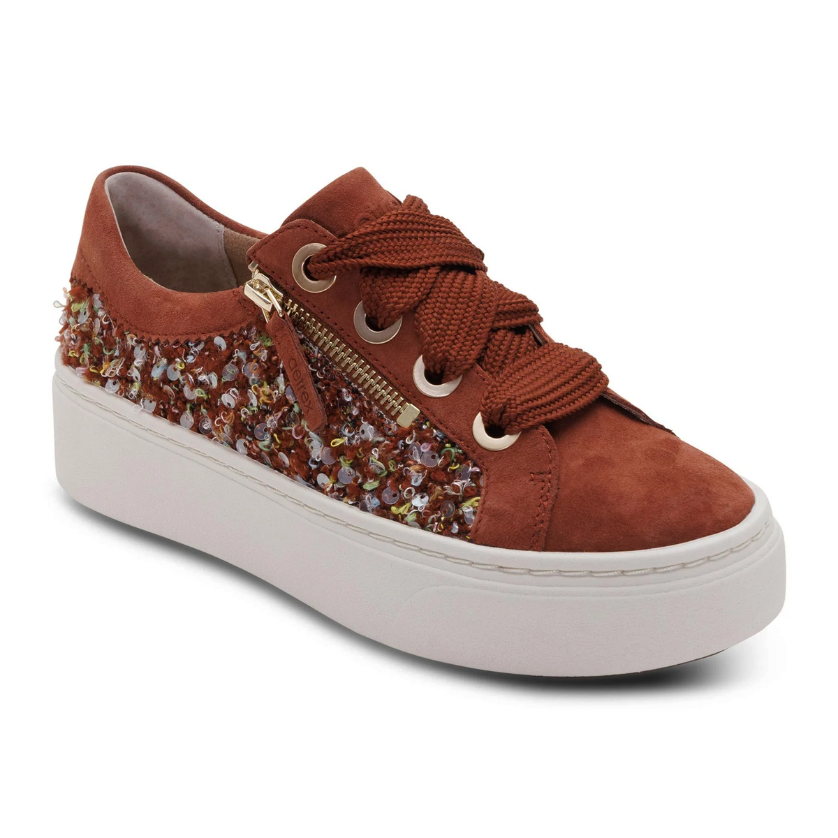 Aetrex Aubrey Platform Sneaker (Women) - Russet Knit