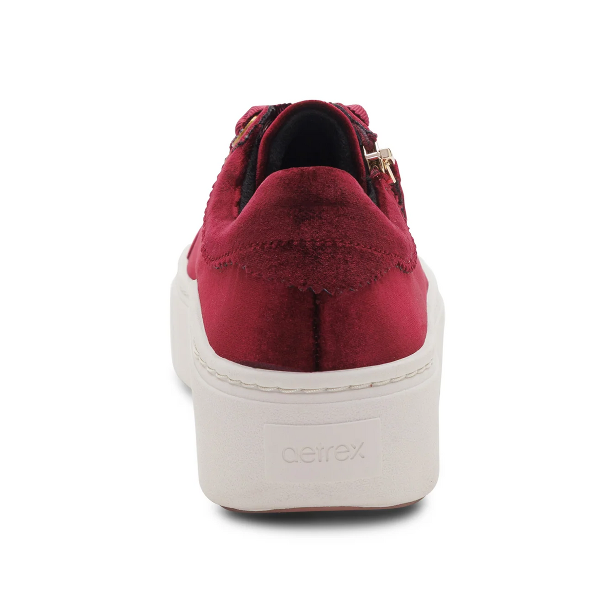 Aetrex Aubrey Platform Sneaker (Women) - Burgundy Velvet Athletic - Casual - Lace Up - The Heel Shoe Fitters