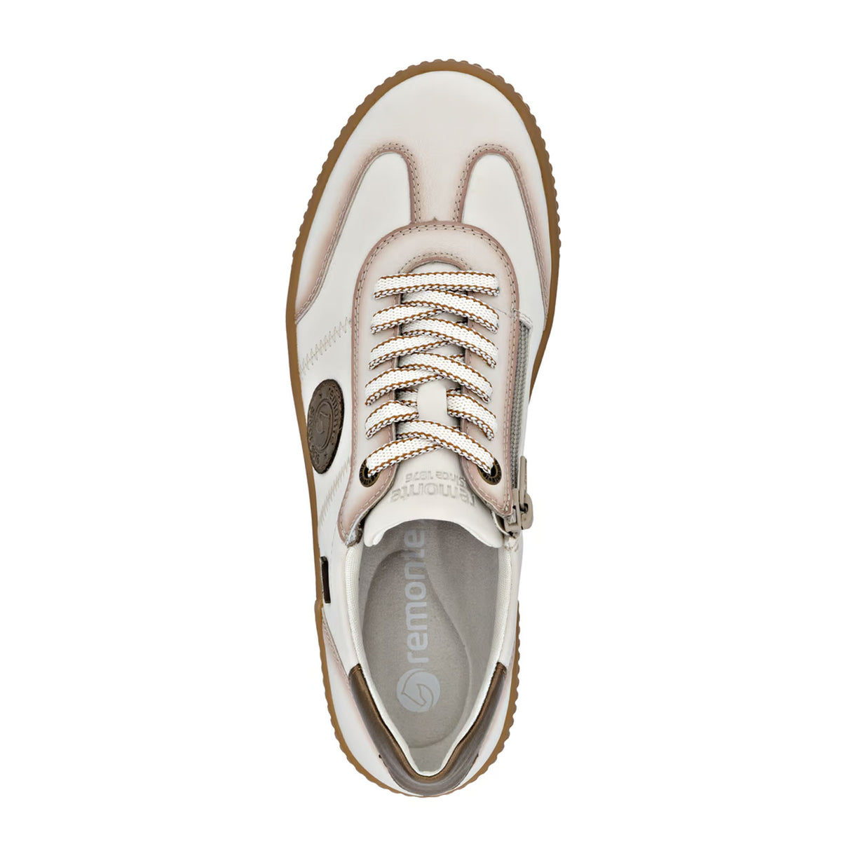 Remonte D0702 Maditta Sneaker (Women) - Cotton/Bronze Athletic - Casual - Lace Up - The Heel Shoe Fitters