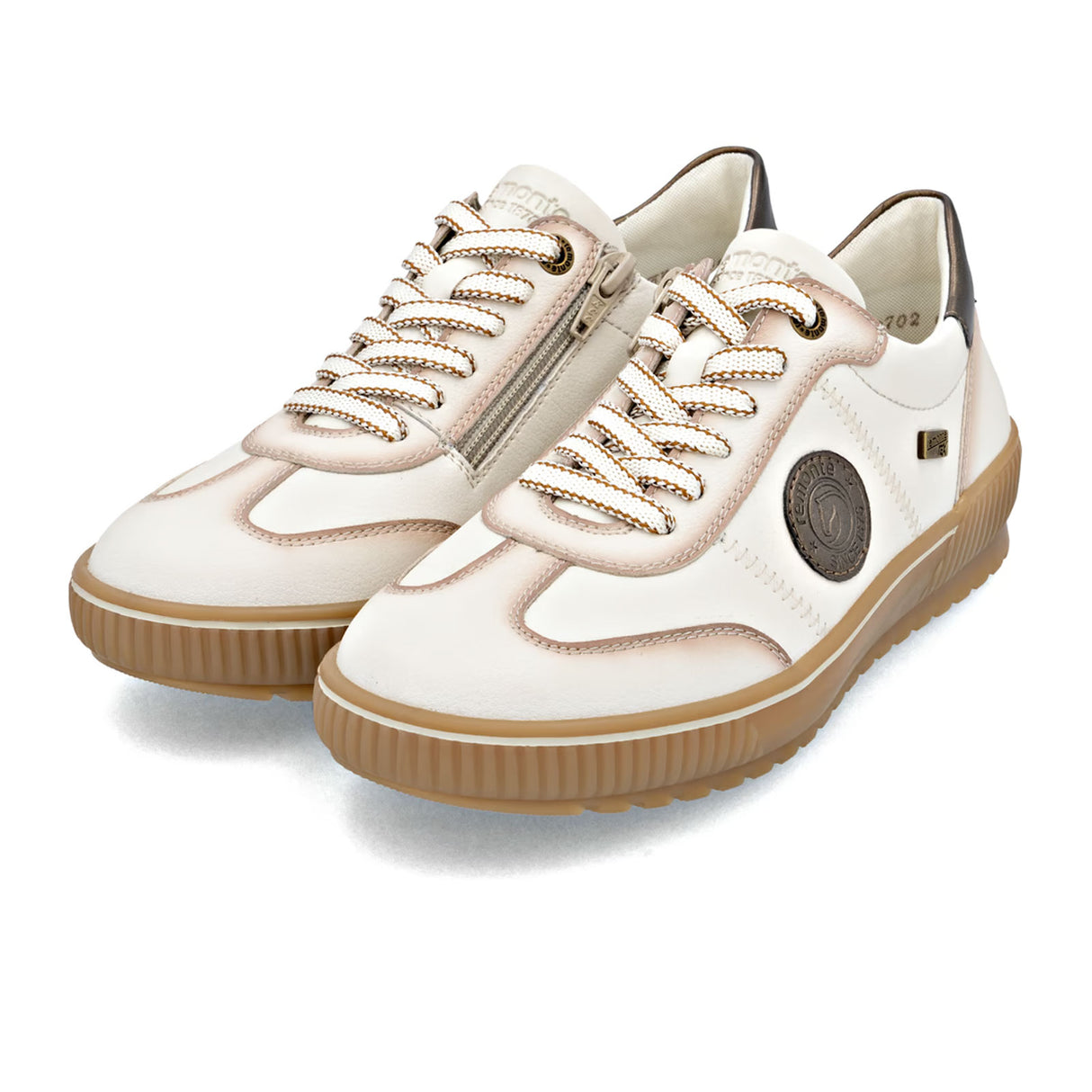 Remonte D0702 Maditta Sneaker (Women) - Cotton/Bronze Athletic - Casual - Lace Up - The Heel Shoe Fitters