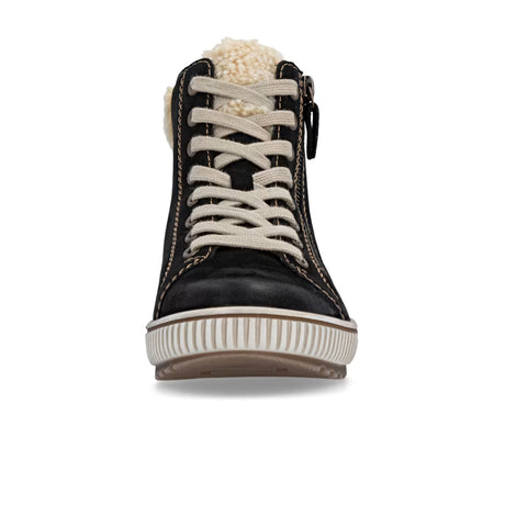 Remonte D0770 Maditta Sneaker Boot (Women) - Schwarz/Beige Athletic - Casual - Lace Up - The Heel Shoe Fitters