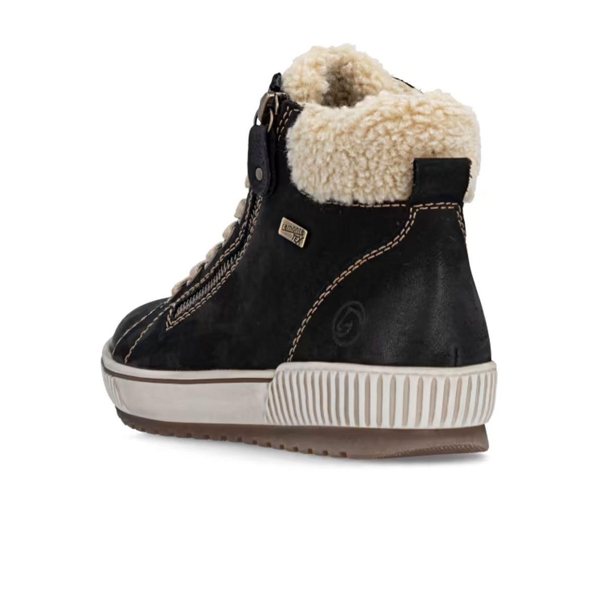 Remonte D0770 Maditta Sneaker Boot (Women) - Schwarz/Beige Athletic - Casual - Lace Up - The Heel Shoe Fitters