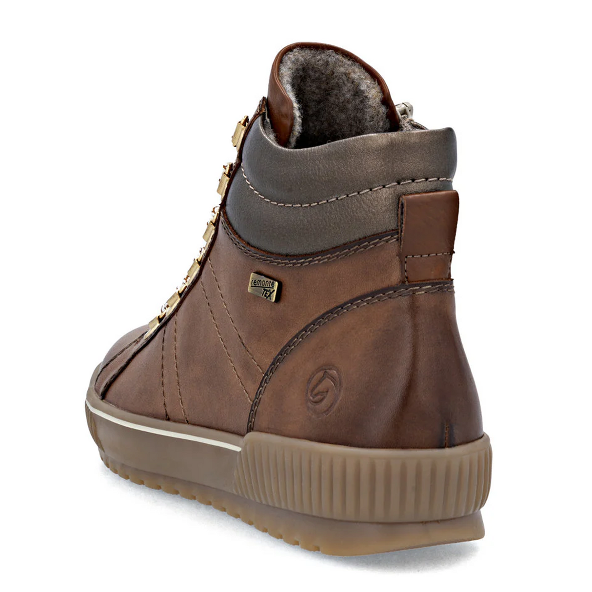 Remonte D0781 Maditta Sneaker Boot (Women) - Muskat/Bronze Athletic - Casual - Lace Up - The Heel Shoe Fitters