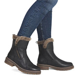 Remonte D0B83 Stefanie Boot (Women) - Schwarz/Steppe Castor Boots - Casual - Mid - The Heel Shoe Fitters