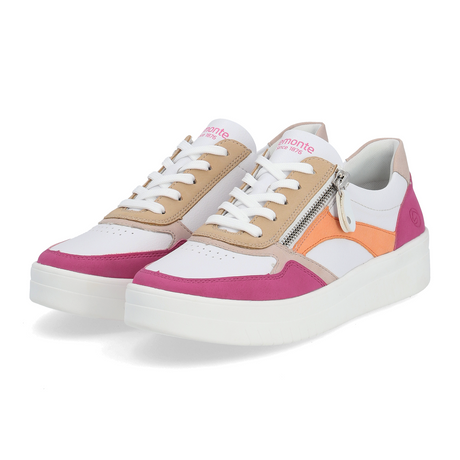 Remonte Kendra D0J01 Sneaker (Women) - Magenta/Weiss/Rose/Tan Athletic - Casual - Lace Up - The Heel Shoe Fitters