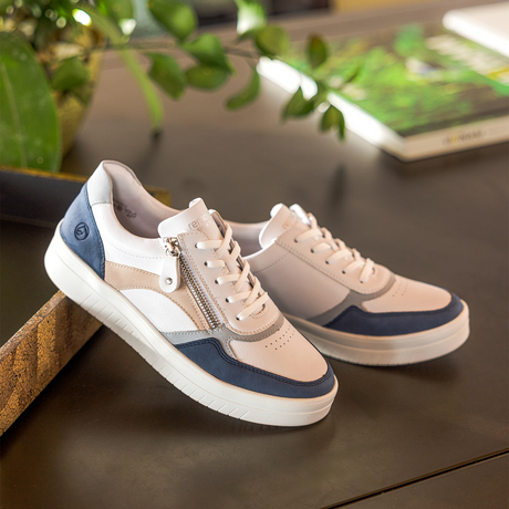 Remonte Kendra D0J01 Sneaker (Women) - Jeans/Weiss/Bleu/Rose Athletic - Casual - Lace Up - The Heel Shoe Fitters