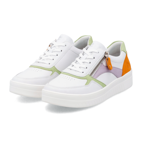 Remonte Kendra D0J01 Sneaker (Women) - Weiss/Light Mint/Mauve/Mango Athletic - Casual - Lace Up - The Heel Shoe Fitters