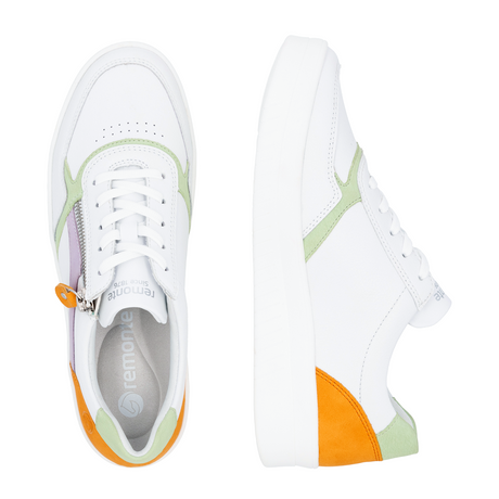 Remonte Kendra D0J01 Sneaker (Women) - Weiss/Light Mint/Mauve/Mango Athletic - Casual - Lace Up - The Heel Shoe Fitters