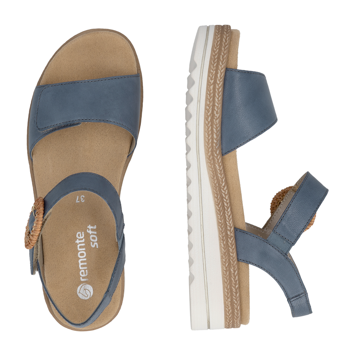 Remonte Jocelyn 52 Flatform Backstrap Sandal (Women) - Denim Sandal - Backstrap - The Heel Shoe Fitters
