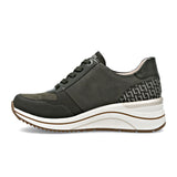 Remonte D0T16 Eleni Sneaker (Women) - Forest/Alloy/Moor Athletic - Casual - Lace Up - The Heel Shoe Fitters