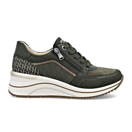Remonte D0T16 Eleni Sneaker (Women) - Forest/Alloy/Moor Athletic - Casual - Lace Up - The Heel Shoe Fitters