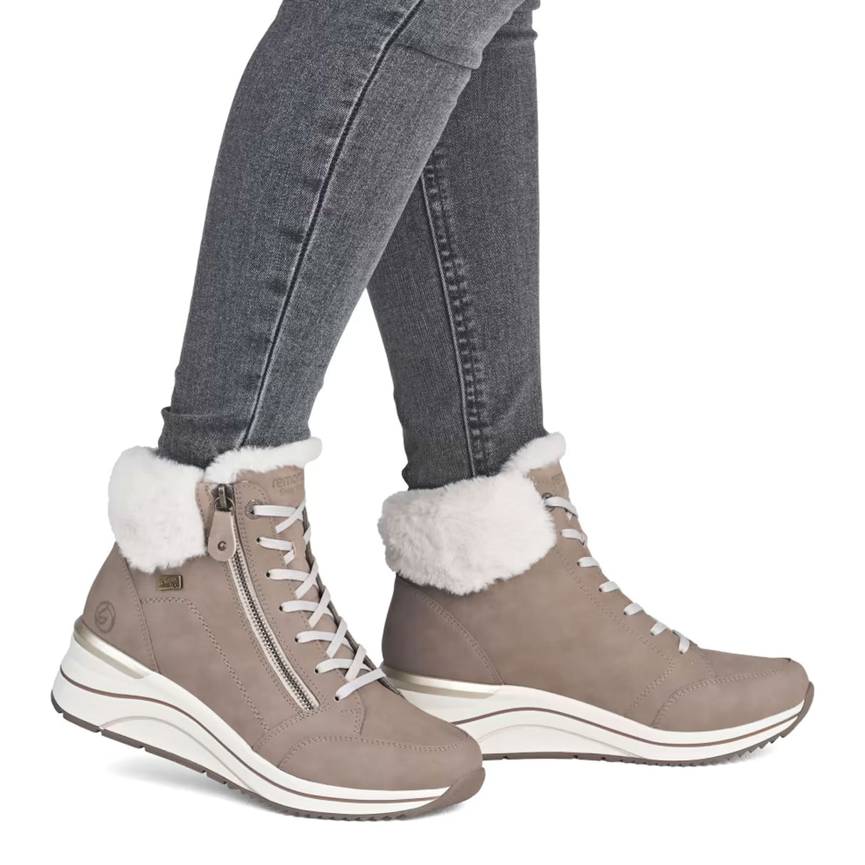 Remonte Eleni D0T77 Sneaker Boot (Women) - Camel/Cotton Boots - Casual - Mid - The Heel Shoe Fitters