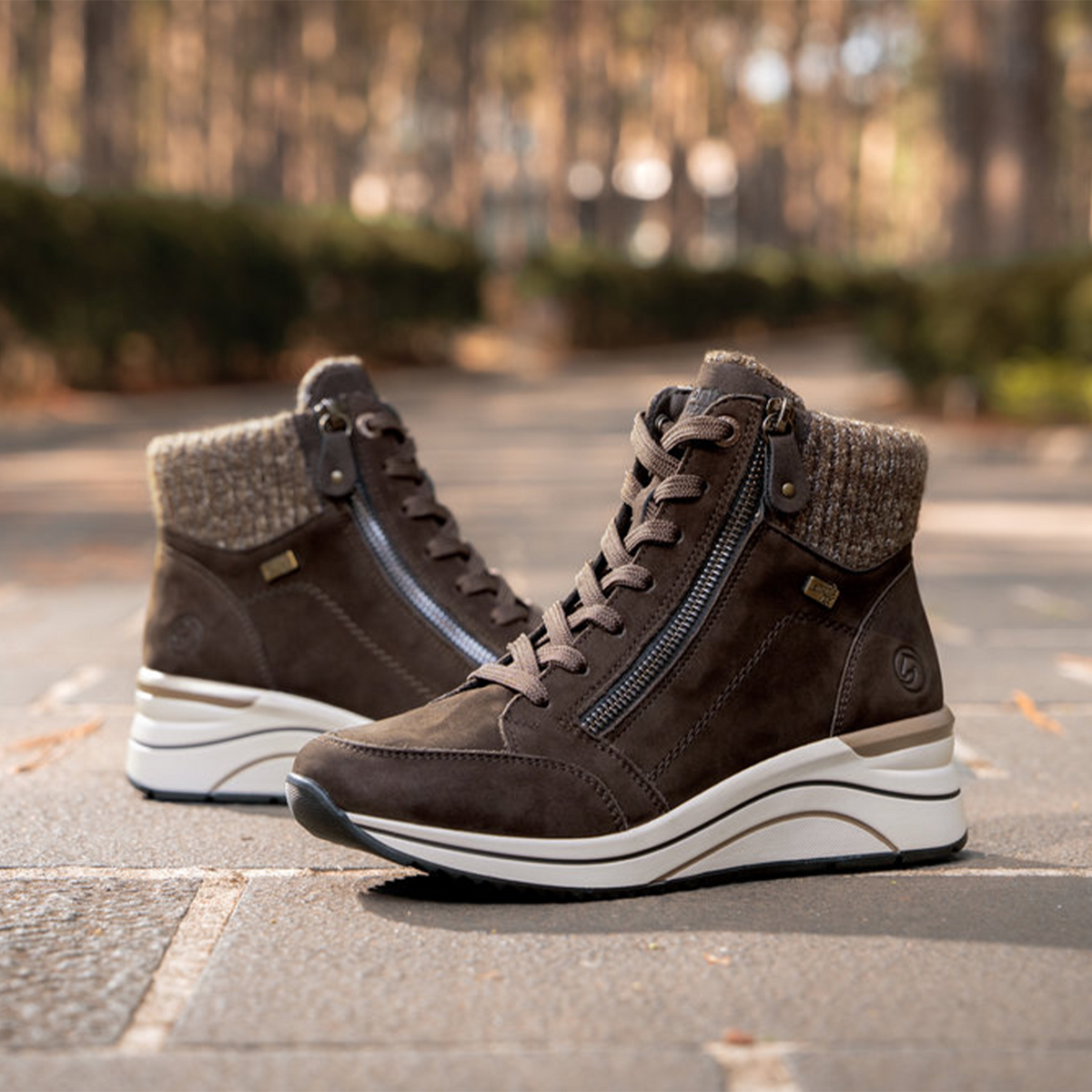 Remonte Eleni 77 Sneaker Boot (Women) - Cigarre/Ginger Athletic - Casual - Lace Up - The Heel Shoe Fitters