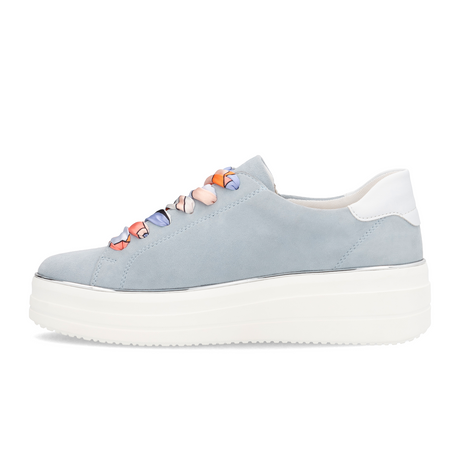 Remonte Julika D1C06 Sneaker (Women) - Bleu/Weiss/Sheepsuede Athletic - Casual - Lace Up - The Heel Shoe Fitters