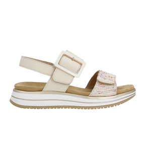 Remonte Jocelyn 53 Sandal (Women) - Weiss Multi/Porzellan Carpino Sandal - Backstrap - The Heel Shoe Fitters