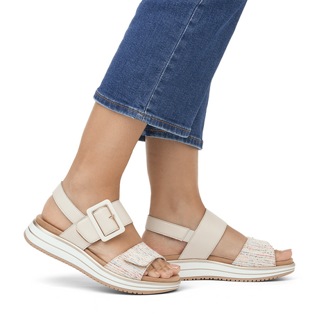 Remonte Jocelyn D1J53 Backstrap Sandal (Women) - Weiss Multi/Porzellan Carpino Sandals - Backstrap - The Heel Shoe Fitters