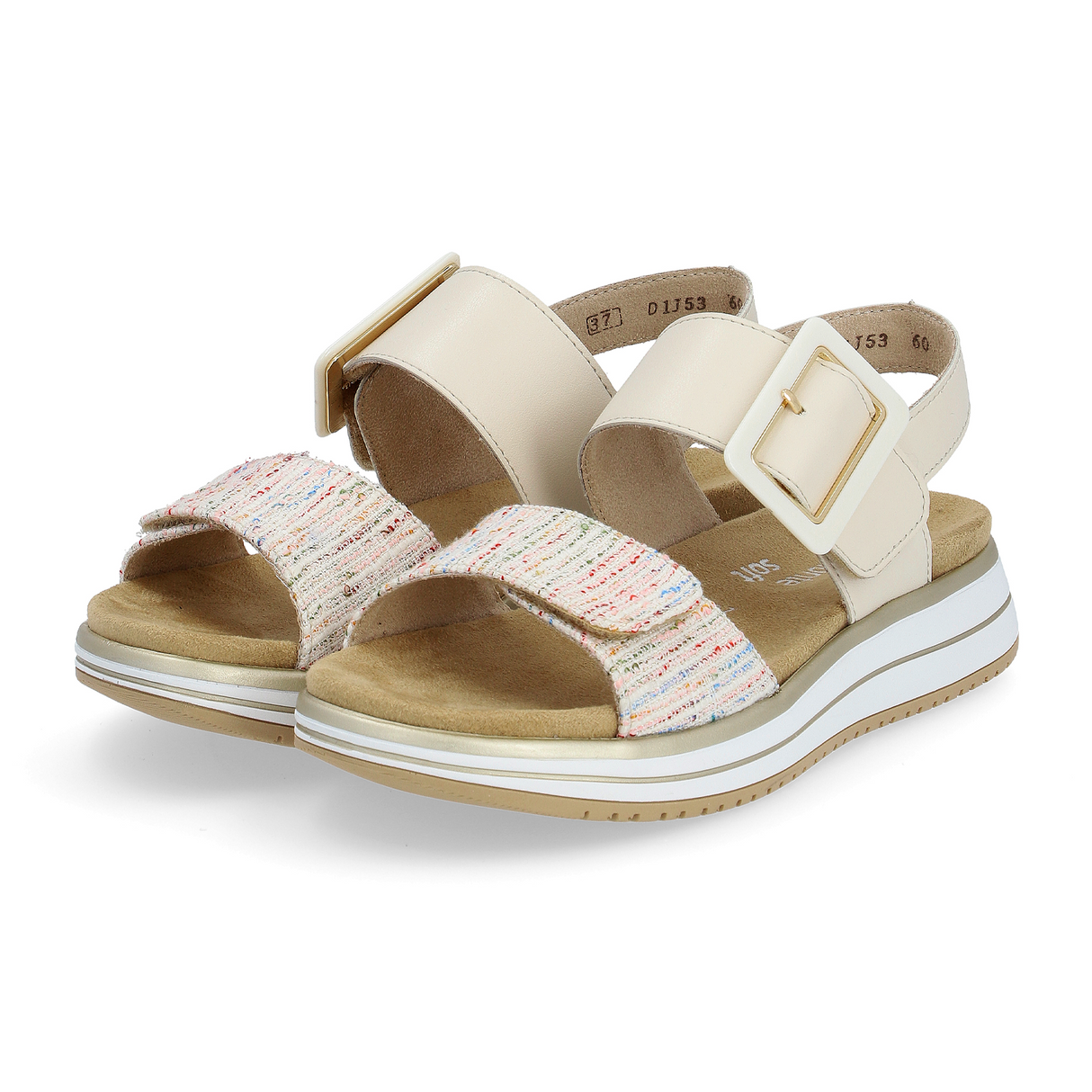 Remonte Jocelyn D1J53 Sandal (Women) - Weiss Multi/Porzellan Carpino Sandals - Backstrap - The Heel Shoe Fitters