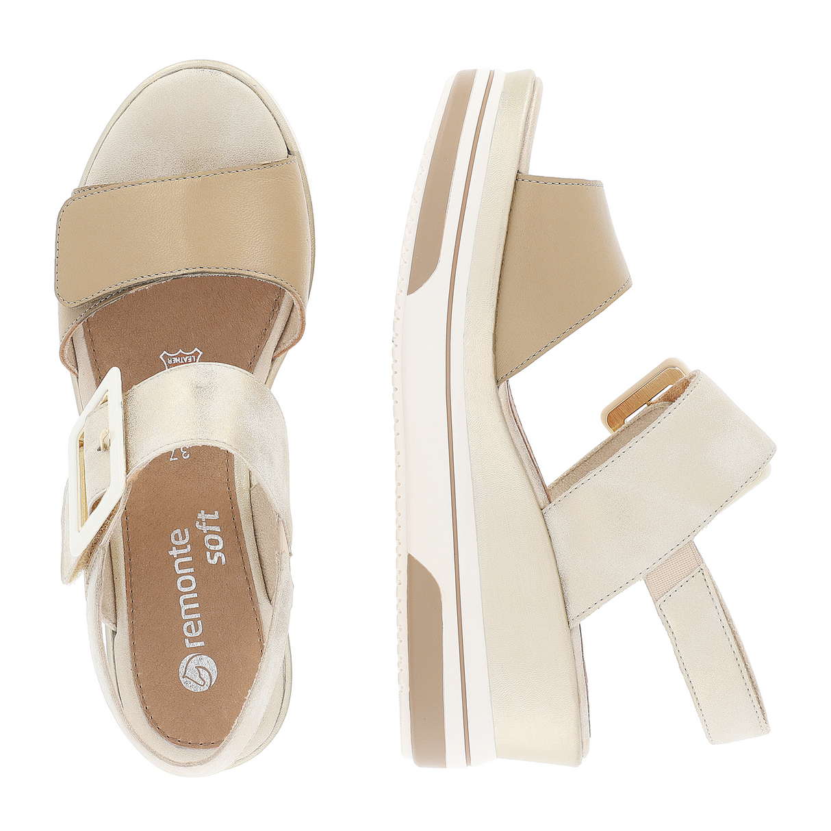 Remonte Sabine D1P50 Sandal (Women) - Cord/Muschel Lugano Sandals - Heel/Wedge - The Heel Shoe Fitters