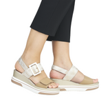 Remonte Sabine D1P50 Sandal (Women) - Cord/Muschel Lugano Sandals - Heel/Wedge - The Heel Shoe Fitters