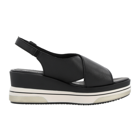 Remonte Sabine D1P53 Sandal (Women) - Black Lugano Sandals - Heel/Wedge - The Heel Shoe Fitters