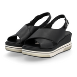 Remonte Sabine D1P53 Sandal (Women) - Black Lugano Sandals - Heel/Wedge - The Heel Shoe Fitters