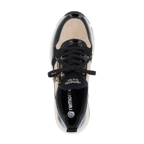 Remonte D1S02 Soraya Sneaker (Women) - Black/Jute/Schwarz Athletic - Casual - Lace Up - The Heel Shoe Fitters