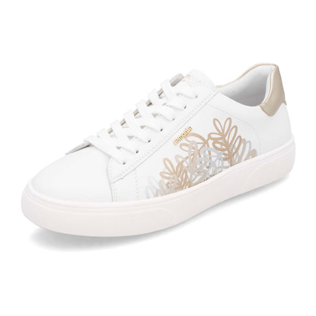 Remonte Shawna D2J00 Sneaker (Women) - Weiss/Pale Gold/Manila Athletic - Casual - Lace Up - The Heel Shoe Fitters