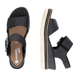 Remonte Jerilyn 53 Wedge Sandal (Women) - Black Multi Sandal - Heel/Wedge - The Heel Shoe Fitters