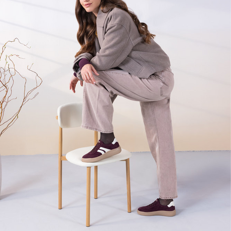 Remonte Levke D3E00 Sneaker (Women) - Brombeer/Cotton Athletic - Casual - Lace Up - The Heel Shoe Fitters