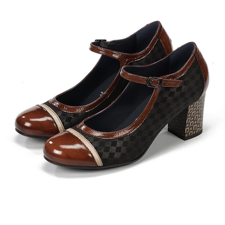 Dorking Rodin D8669 Heeled Mary Jane (Women) - Carcas/Napla/Suga Cafe Dress-Casual - Heels - The Heel Shoe Fitters