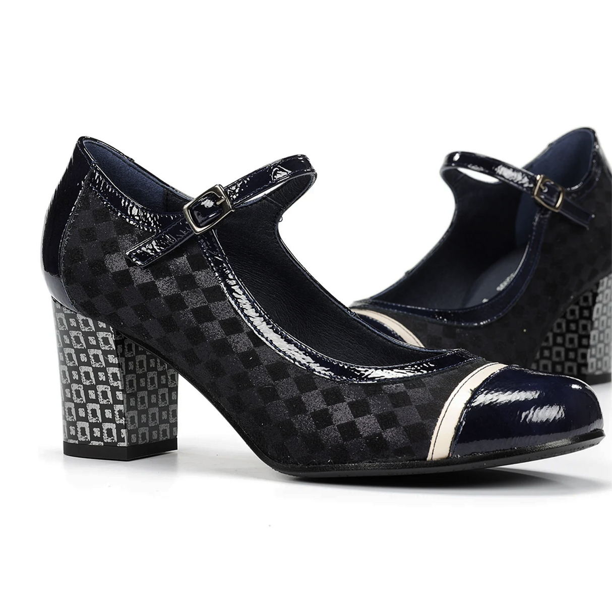 Dorking Rodin D8669 Heeled Mary Jane (Women) - Carcas/Napla/Suga Marino Dress-Casual - Heels - The Heel Shoe Fitters