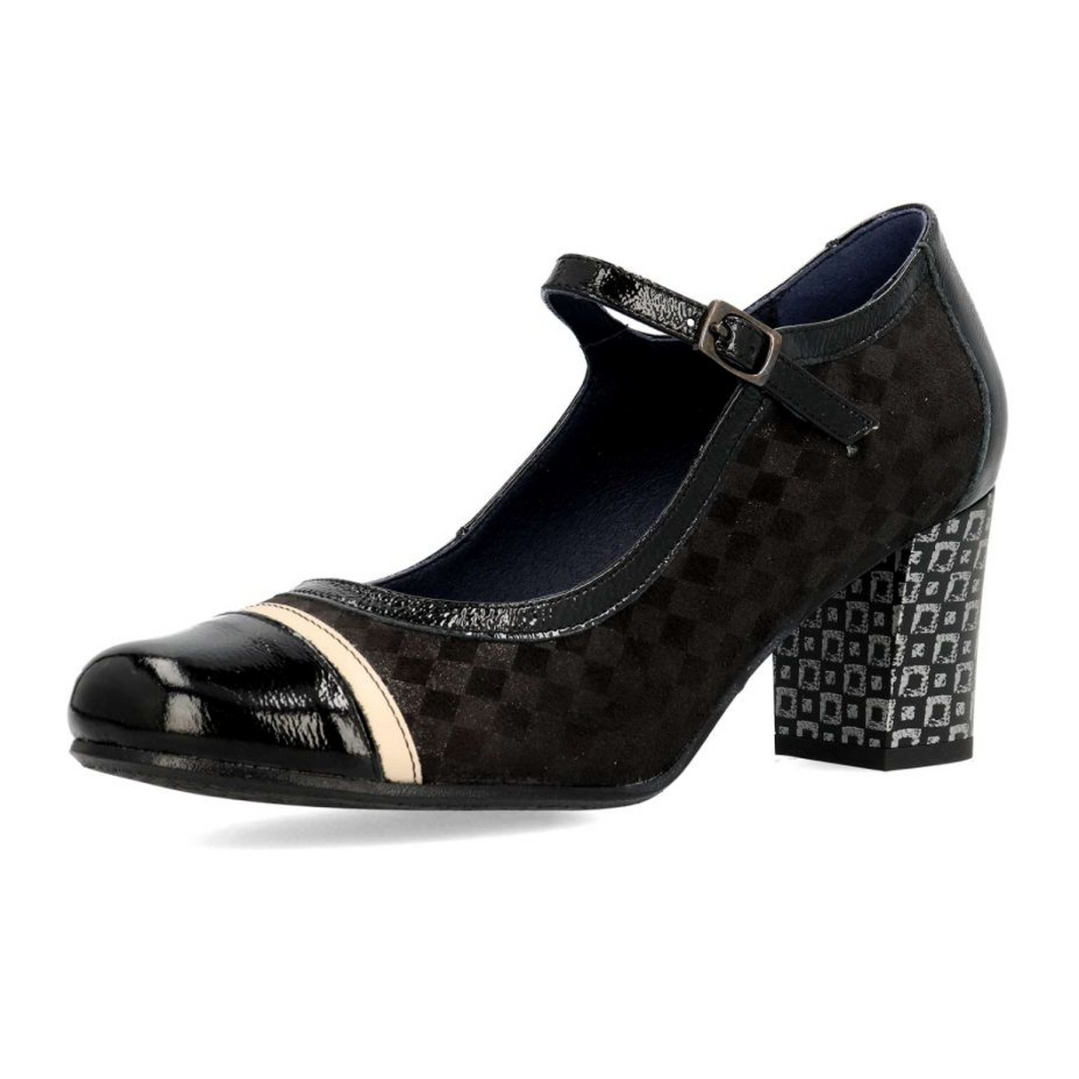 Dorking Rodin D8669 Heeled Mary Jane (Women) - Carcas/Napla/Suga Negro Dress-Casual - Heels - The Heel Shoe Fitters