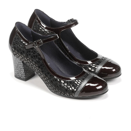 Dorking Rodin D8669 Heeled Mary Jane (Women) - Black/Bronze Dress-Casual - Heels - The Heel Shoe Fitters