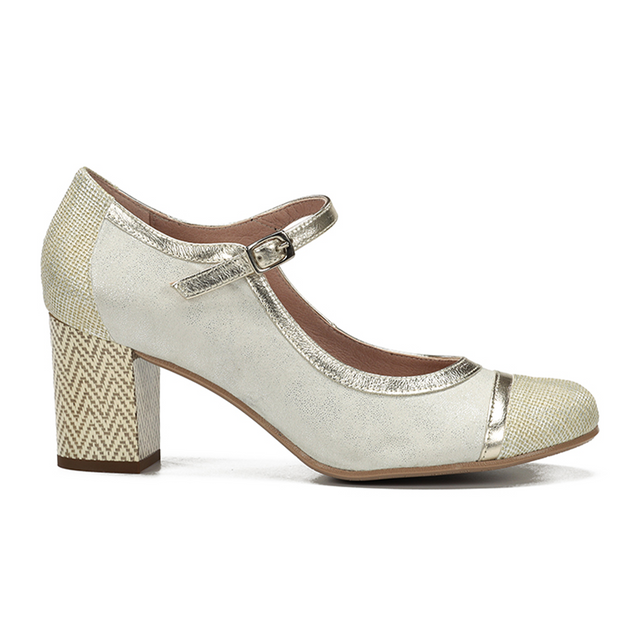 Dorking Rodin D9092 Heeled Mary Jane (Women) - Lamin Glacial Dress-Casual - Heels - The Heel Shoe Fitters