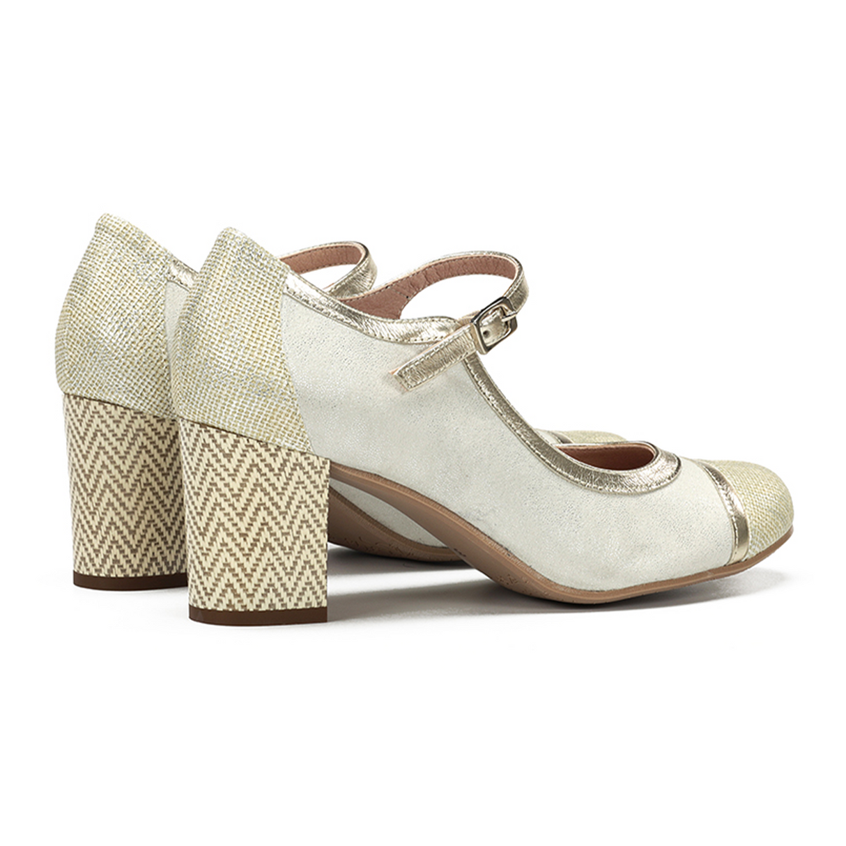 Dorking Rodin D9092 Heeled Mary Jane (Women) - Lamin Glacial Dress-Casual - Heels - The Heel Shoe Fitters