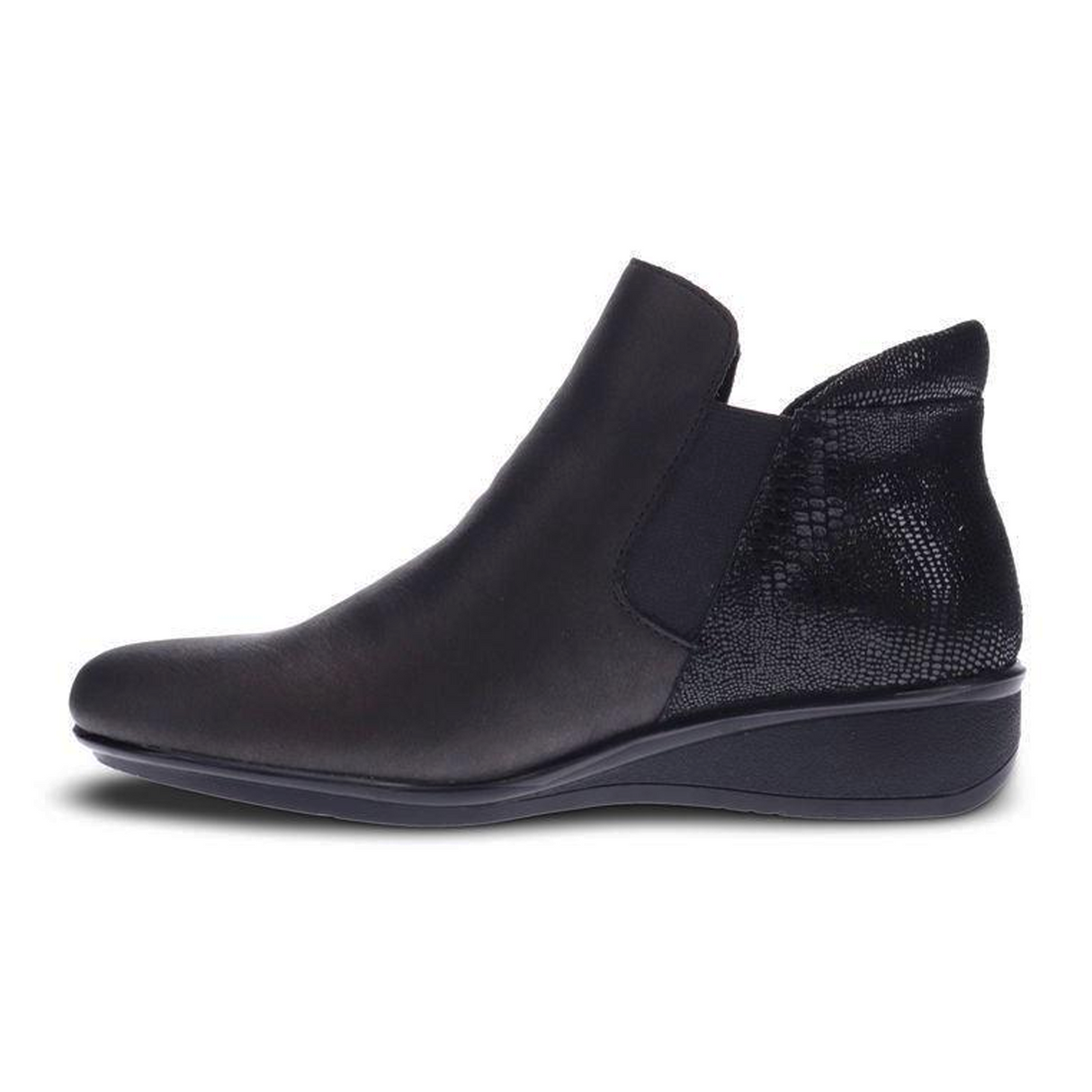 Revere Damascus Ankle Boot (Women) - Onyx/Black Lizard Boots - Casual - Low - The Heel Shoe Fitters