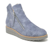 Django & Juliette Ohmy Ankle Boot (Women) - Washed Denim/Mix Leather Boots - Casual - Mid - The Heel Shoe Fitters