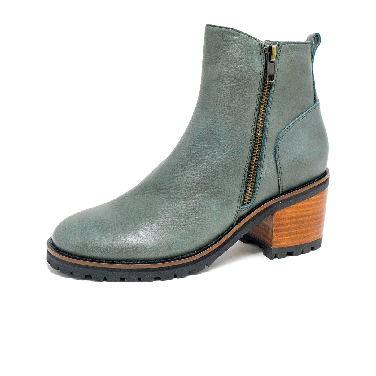 Django & Juliette Birdi Mid Boot (Women) - Dark Olive/Brown Leather Boots - Casual - Mid - The Heel Shoe Fitters