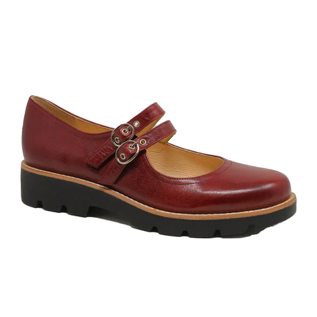 Django & Juliette Dabbie Mary Jane (Women) - Claret/Black Dress-Casual - Flat - The Heel Shoe Fitters