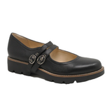 Django & Juliette Dabbie Mary Jane (Women) - Black/Black Dress-Casual - Flat - The Heel Shoe Fitters