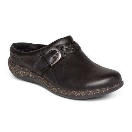 Aetrex Libby Clog (Women) - Black Dress-Casual - Clogs & Mules - The Heel Shoe Fitters